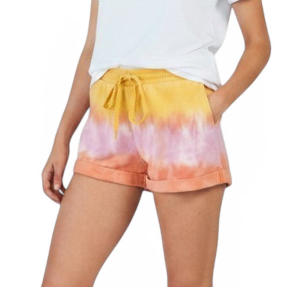 NWT Young Fabulous & Broke Women's Tie Dye Drawstring Waist Cotton Parker Shorts